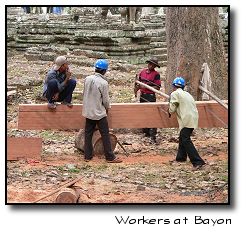 Sawing lumber at Bayon