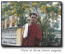 Monk at Sras Chork pagoda, Phnom Penh